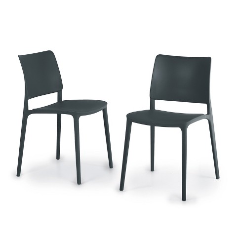 WRGHOME Garden Modern Outdoor/Indoor Plastic Resin Stacking Patio Dining Side Chair  (Set of 2) - image 1 of 4