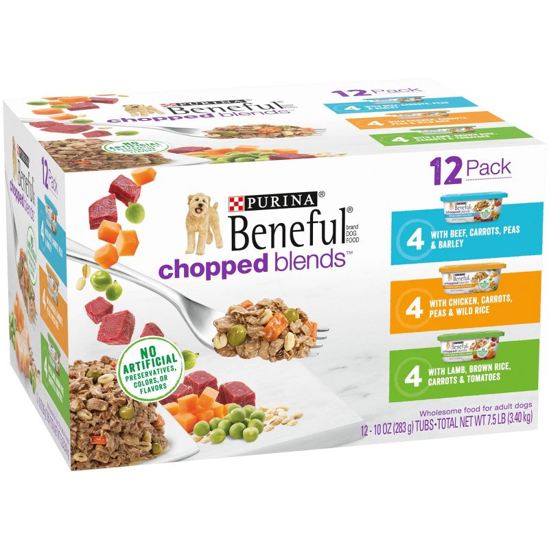 Purina Beneful Chopped Blends with Beef, Chicken & Lamb Recipes Wet Dog Food - 10oz, 5 of 8