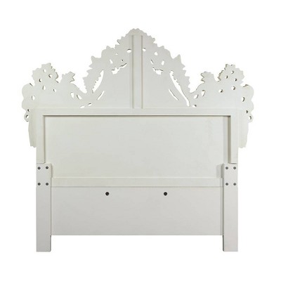 Adara King White Faux Leather Upholstered Bed with Tufted Headboard