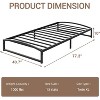 Low Profile Twin Bed Frame, 10" Heavy Duty Metal Platform with Arch Design & Under Bed Storage, No Box Spring Needed, Easy Assembly - 4 of 4