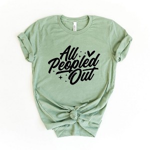 Simply Sage Market Women's All Peopled Out Cursive Short Sleeve Graphic Tee - 1 of 4