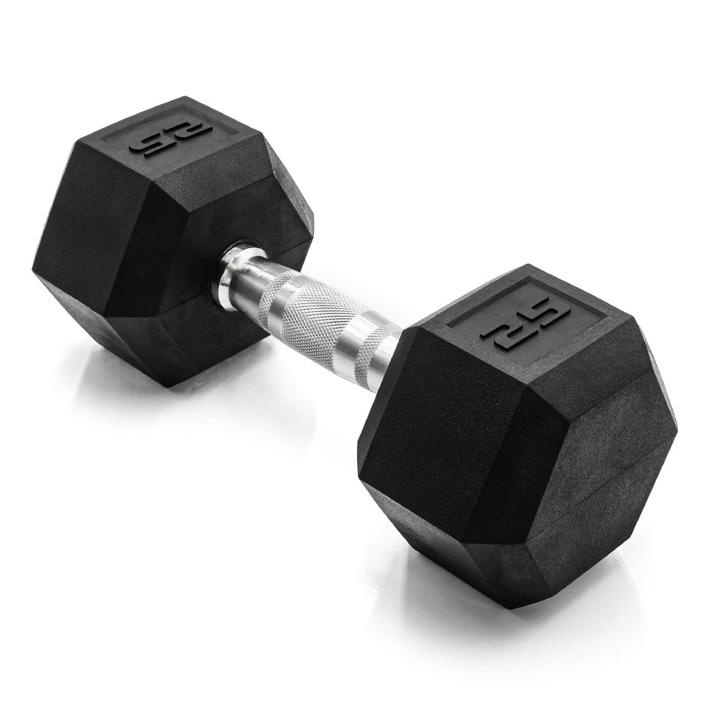 CAP 25lbs Coated Hex Dumbbell with Contoured Handle