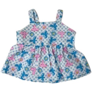 Doll Clothes Superstore Handmade Pink and Blue Butterfly Dress Fits Cabbage Patch Preemie and Newborn Dolls - 1 of 4