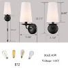 Claxy Black Plug In Wall Sconce Fabric Shade Set of Two - 2 of 4
