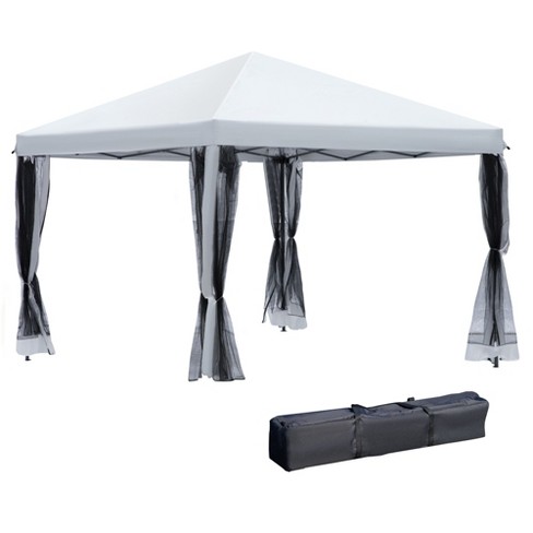 Outsunny 10' X 10' Heavy Duty Pop Up Canopy With Removable Mesh