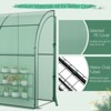 Tangkula Lean-To Walk-In Greenhouse with Flower Rack 7’ x 3.5’ x 7’ Wall Green House with Roll-Up Doors Waterproof PE Cover & Metal Frame - 4 of 4