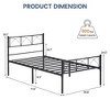 Homhougo Twin Size Metal Bed Frame, Platform Bed Frame with Headboard and Footboard Black - 2 of 4