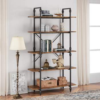 Whizmax 5 Tier Bookshelf, 67.9” Tall Bookcase with 5 Open Book Shelves, Bookcases with Roman Column for Home Office, Study Room, Living Room