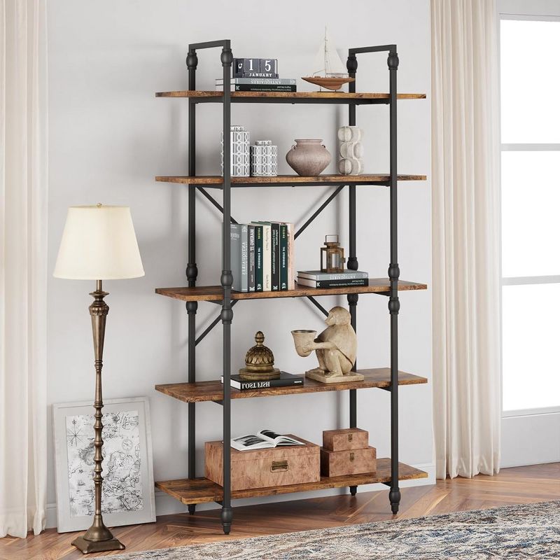 Whizmax 5 Tier Bookshelf, 67.9” Tall Bookcase with 5 Open Book Shelves, Bookcases with Roman Column for Home Office, Study Room, Living Room, 1 of 8