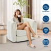 Swivel Teddy Fleece Barrel Chair: Striped Backrest & Plush Padding – Modern Lounge Chair for Living Room/Bedroom/Small Spaces - 4 of 4