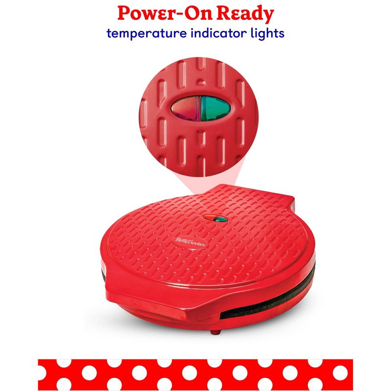 Betty Crocker Pizza Maker Plus, 12" Indoor Electric Grill, Nonstick Griddle Pan for Pizzas, Quesadillas, Tortillas, Nachos and more, Red, 5 of 14