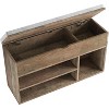 Shoe Bench with Cushion,Adjustable Shelf Entryway Bench,Hidden Storage Shoe Bench - 3 of 4