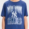 Boys' New York Yankees Oversized Short Sleeve Graphic T-Shirt - Blue - 2 of 4