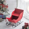 Whisen 39x17.7x22"H Iron Sleigh Large, Distressed Christmas Santa Sleigh Holiday Decoration - 4 of 4