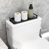 ATTOP Toilet Paper Basket, Stainless Steel Toilet Tank Tray with Handle for Organizing - Toilet Paper Basket Storage (Black) - 3 of 4