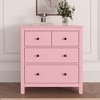 Heynemo Pink 3 Drawer Dresser, 30" Wood Chest of Drawers with Soft-Close Drawers, Wide Nightstand Cabinet with 3 Spacious Drawers, Pink - 2 of 4