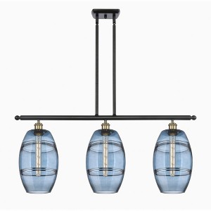 Vaz - 3 Light Stem Hung Island In Industrial Style-10.38 Inches Tall and 36 Inches Wide - 1 of 1