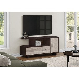48" TV Stand with Open Shelves, Cabinet, and Drawer for Living Room or Bedroom - 1 of 4
