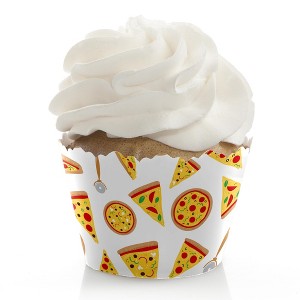 Big Dot of Happiness Pizza Party Time - Baby Shower or Birthday Party Decorations - Party Cupcake Wrappers - Set of 12 - 1 of 4