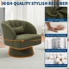 Swivel Barrel Chair - Teddy Velvet/Velvet Upholstered Modern Armchair with Striped Backrest & Plush Padding - 4 of 4