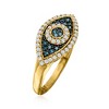 Ross-Simons 0.30 ct. t.w. Blue and White Diamond Evil Eye Ring in 14kt Yellow Gold - 3 of 4