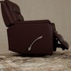 Top Grain Leather Swivel Glider Recliner with Manual Footrest, Dense Foam Cushions and Kiln-Dried Hardwood Frame, Madras Comfortable Durable Design - 4 of 4
