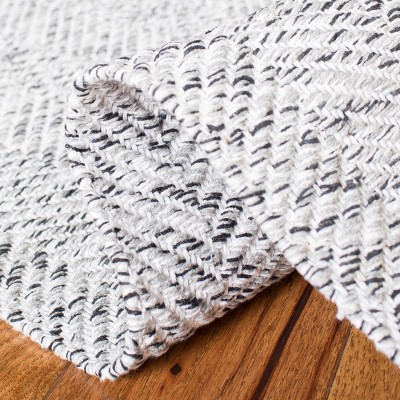 Hand-Tufted Cotton-Synthetic 9' x 12' Gray Rectangular Rug