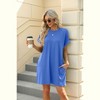 BLUEMING Womens T Shirt Dresses Crew Neck Mini Dresses Casual Short Sleeve Loose Flowy Dress with Pockets - 4 of 4