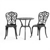 SKRAN Set of 3 Outdoor Table and Chair Set , Patio Furniture Set,Rust-Resistant Cast Aluminum Patio Bistro Set for Patio, Balcony, Garden, Black - 4 of 4