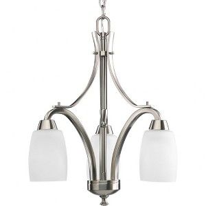 Progress Lighting Wisten Collection, 3-Light Chandelier, Brushed Nickel, Tulip-Shaped Glass Shades - 1 of 2