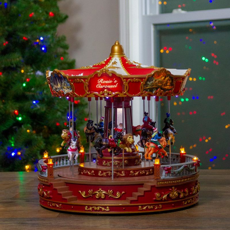 Northlight 14" LED Lighted Animated and Musical Carousel Christmas Decoration, 2 of 7