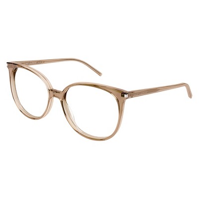 Saint Laurent CLASSIC SL 39 007 Womens Round Eyeglasses Transparent Brown 54mm