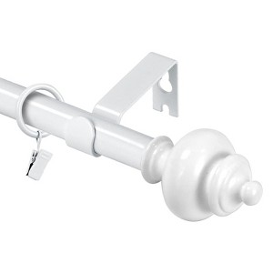 Urbanest Round Urn Adjustable Single Drapery Curtain Rod Set with Rings, 5-8" - 1 of 4