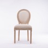 Sapphtopaz French Style Wooden Dining Chairs Set of 2, Solid Wood Frame Accent Chairs, Linen Fabric Kitchen Chairs for Dining Room, Kitchen - 4 of 4