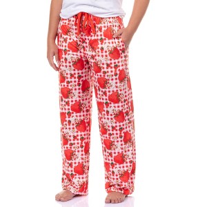 Seven Times Six Strawberry Shortcake Pajama Pants Women's Gingham Print Lounge Bottoms Red - 1 of 4