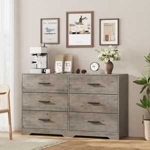 6-Drawer Chest of Drawers with Deep Drawers and Anti-Tip Device, Modern Dresser for Home, Office & Living Room - 1 of 4