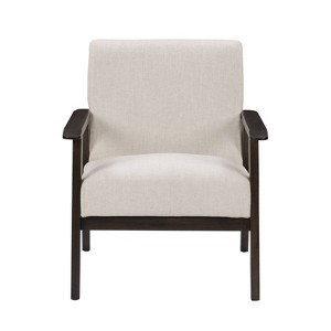 Greyson Wood Armchair Beige - CorLiving: Mid-Century Modern, Plush Cushioned, Solid Frame - 1 of 4