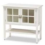 Chauncey Wood and Glass 2 Door Kitchen Cabinet White - Baxton Studio