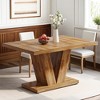 Resenkos Dining Table, Living Room Table,47" Dining Table, Farmhouse Wooden Kitchen Dinner Table with Duty Pedestal,Black & Brown - 2 of 4