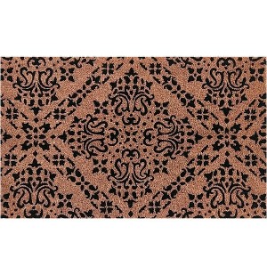Briarwood Lane Everyday Coir Doormat 48x30 Black Damask Large Coir Doormat - 1 of 3