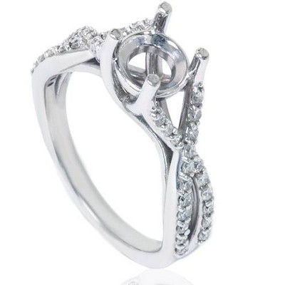 Pompeii3 1/2ct Twist Diamond Ring Setting 14K White Gold