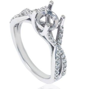 Pompeii3 1/2ct Twist Diamond Ring Setting 14K White Gold - 1 of 4