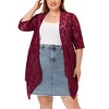 Agnes Orinda Women's Plus Size Draped Shawls Lightweight Open Front Lace Date Cardigans - 3 of 4