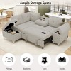 88.2"W L-Shaped Sectional Sofa Couch Upholstered Sofa Bed with Ample Storage Space, Two Cup Holders and Two USB Ports for Living Room - ModernLuxe - 4 of 4