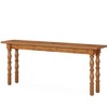 Resenkos 70.9" Console Table, Wooden Sofa End Table, Perfect for Living Room, Sturdy & Stylish, Brown - 3 of 4