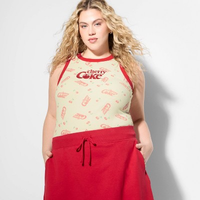 Women's Cherry Coke Graphic Tank Top - Cream