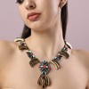 SOHI Women's Multicolour Party Stone Statement Necklace - 4 of 4
