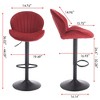 Bar Stools Set of 2 - Adjustable Barstools with Back and Footrest, Counter Height Bar Chairs for Kitchen - 3 of 4