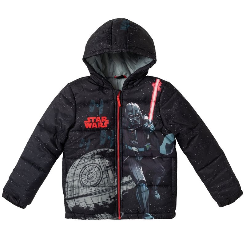Star Wars TIE Fighter Darth Vader Zip Up Puffer Jacket Little Kid to Big Kid, 3 of 8