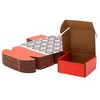 Stockroom Plus 25 Pack Cardboard Box Mailers with Thank You Stickers, Shipping Boxes, 4x4x2 in, Red - 4 of 4
